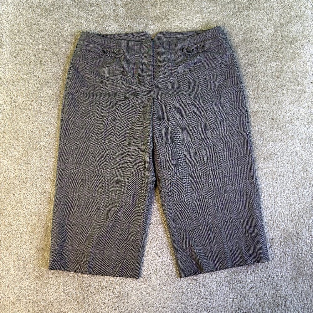 Nine West Womens Capri Pants Size 6 Gray Tweed 16" Inseam Office Career F324